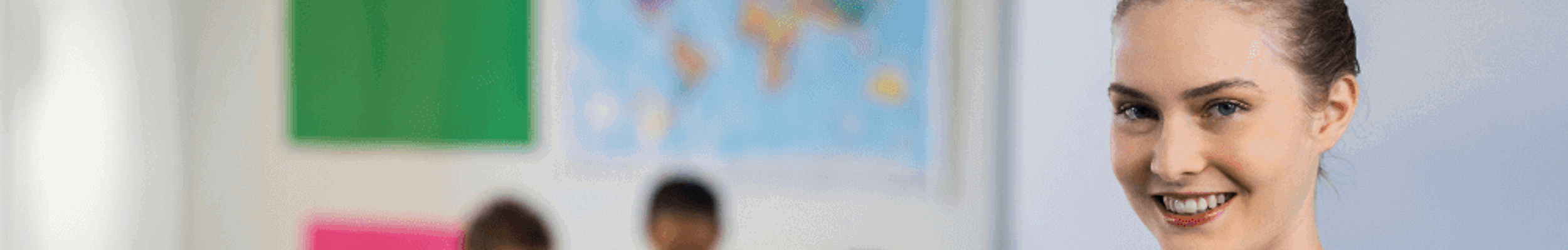 Young teacher in class